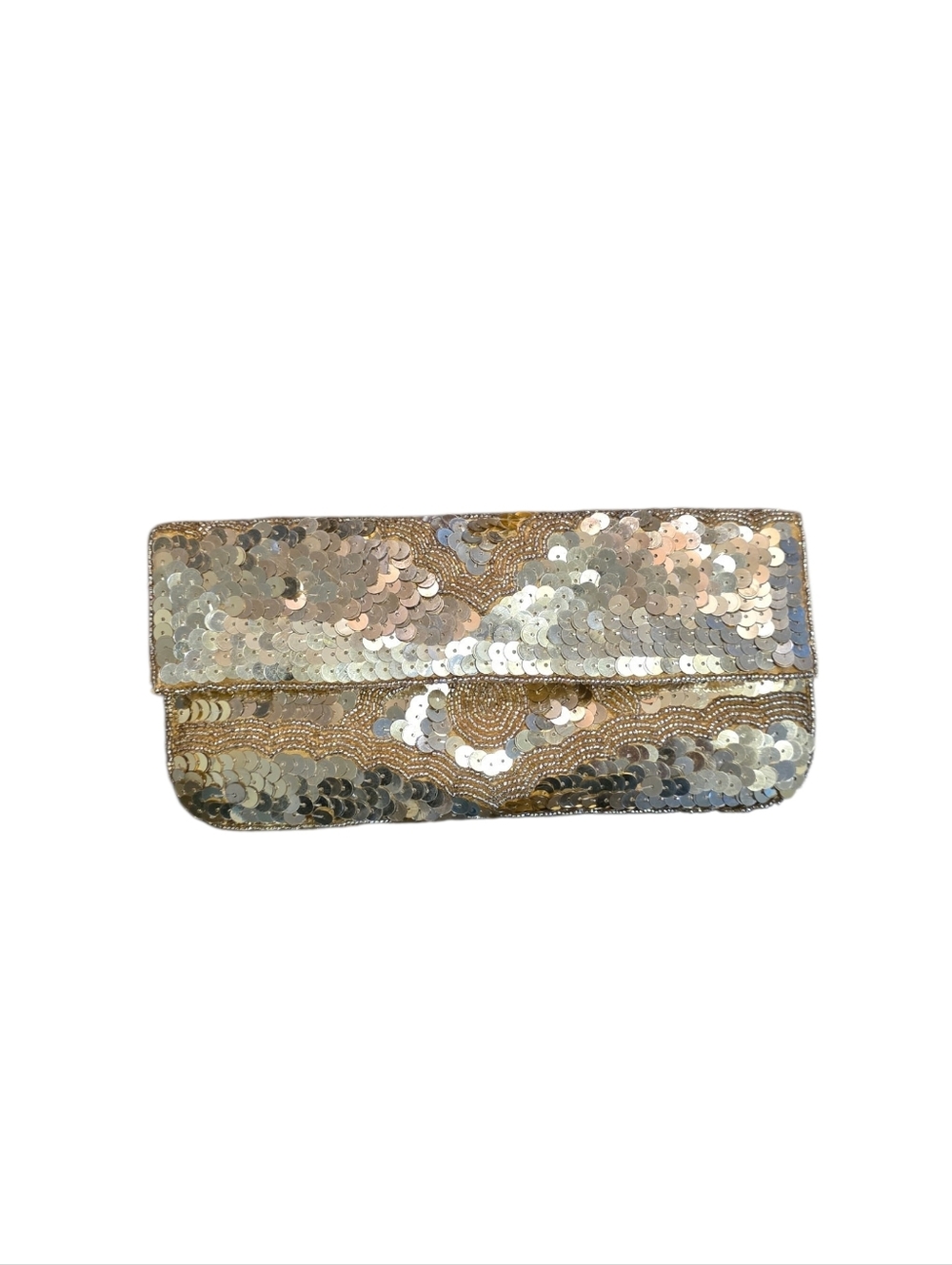 KC Malhan Goldtoned Sequin & Beaded Clutch